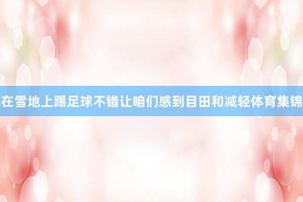 在雪地上踢足球不错让咱们感到目田和减轻体育集锦