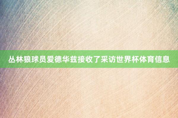丛林狼球员爱德华兹接收了采访世界杯体育信息