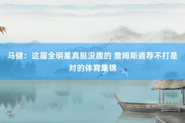 马健：这届全明星真挺没趣的 詹姆斯遴荐不打是对的体育集锦