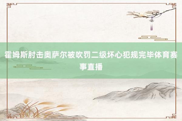 霍姆斯肘击奥萨尔被吹罚二级坏心犯规完毕体育赛事直播