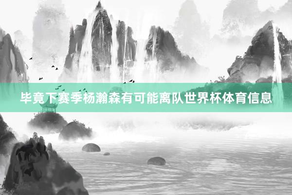 毕竟下赛季杨瀚森有可能离队世界杯体育信息