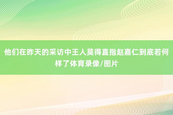 他们在昨天的采访中王人莫得直指赵嘉仁到底若何样了体育录像/图片