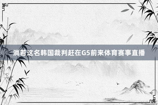 淌若这名韩国裁判赶在G5前来体育赛事直播