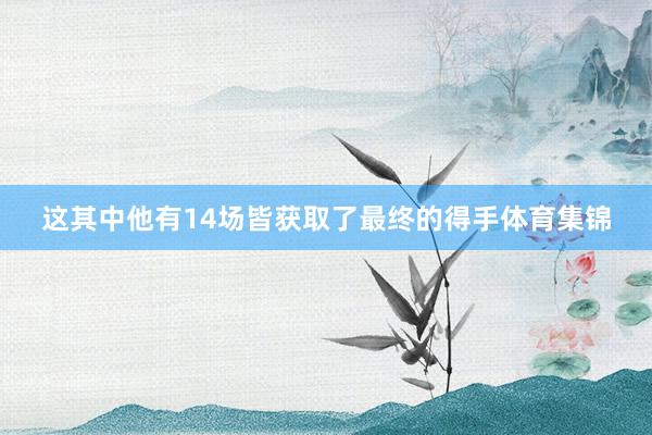 这其中他有14场皆获取了最终的得手体育集锦