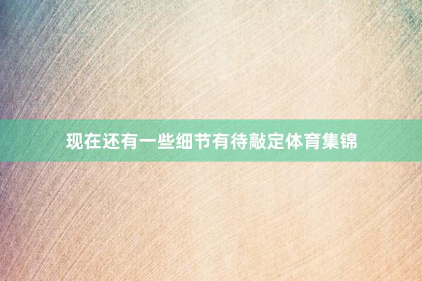 现在还有一些细节有待敲定体育集锦