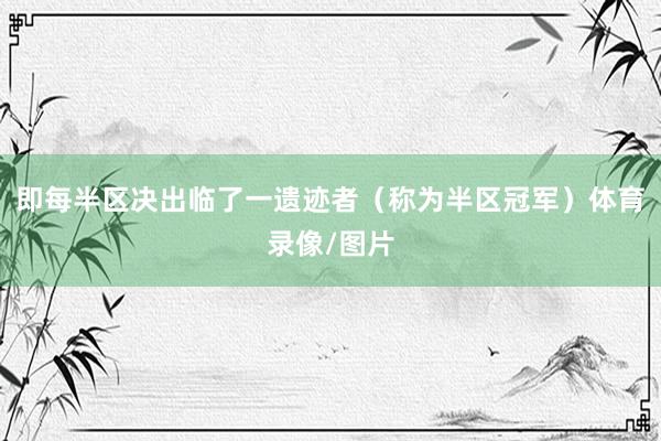 即每半区决出临了一遗迹者（称为半区冠军）体育录像/图片