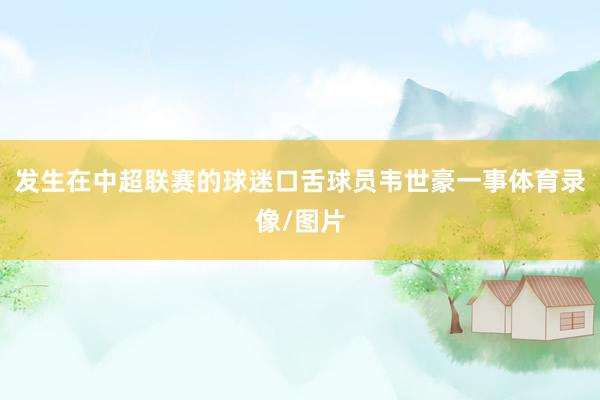发生在中超联赛的球迷口舌球员韦世豪一事体育录像/图片