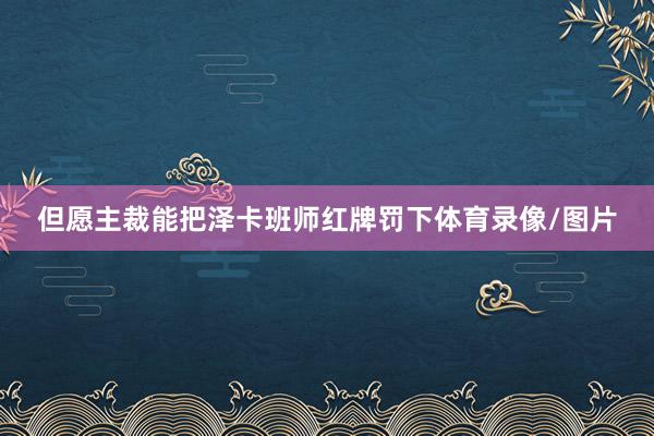但愿主裁能把泽卡班师红牌罚下体育录像/图片