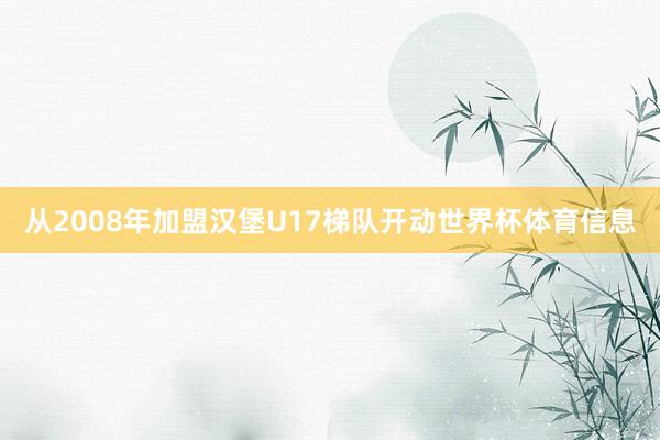 从2008年加盟汉堡U17梯队开动世界杯体育信息