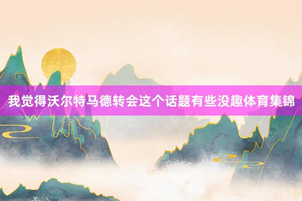 我觉得沃尔特马德转会这个话题有些没趣体育集锦