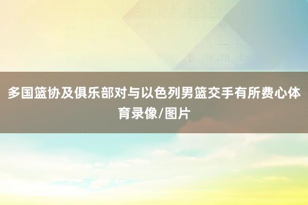 多国篮协及俱乐部对与以色列男篮交手有所费心体育录像/图片