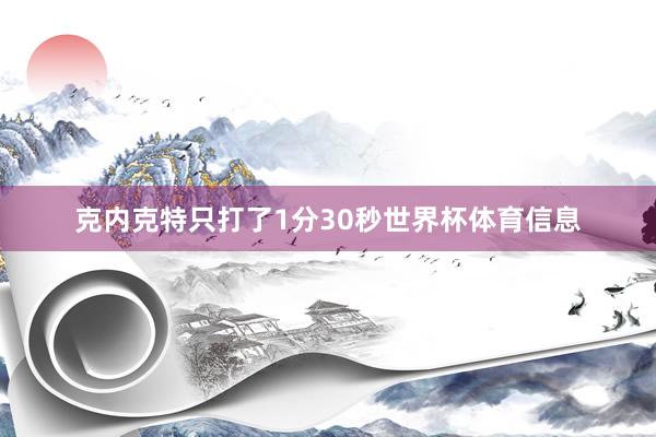 克内克特只打了1分30秒世界杯体育信息