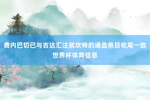 费内巴切已与吉达汇注就坎特的通盘条目收尾一致世界杯体育信息