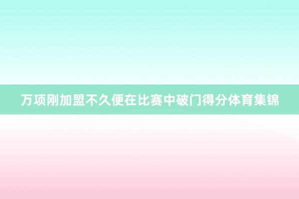 万项刚加盟不久便在比赛中破门得分体育集锦