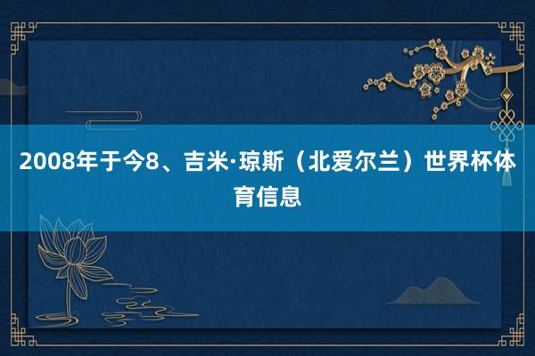 2008年于今8、吉米·琼斯（北爱尔兰）世界杯体育信息