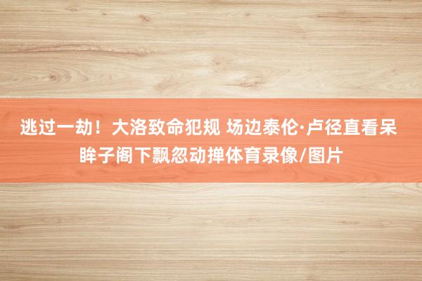逃过一劫！大洛致命犯规 场边泰伦·卢径直看呆 眸子阁下飘忽动掸体育录像/图片