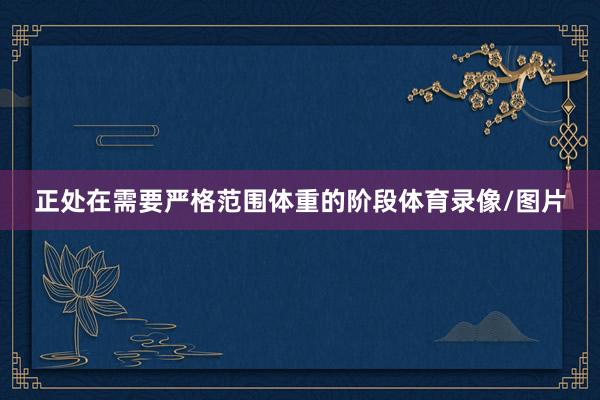正处在需要严格范围体重的阶段体育录像/图片