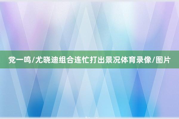 党一鸣/尤晓迪组合连忙打出景况体育录像/图片