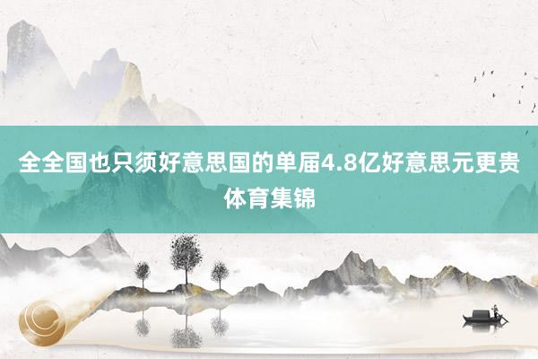 全全国也只须好意思国的单届4.8亿好意思元更贵体育集锦