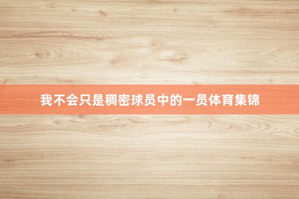 我不会只是稠密球员中的一员体育集锦